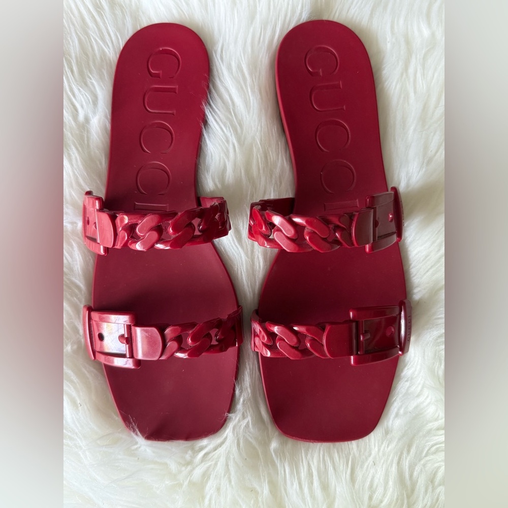 Gucci Rubber Slide Sandals - Picture 3 of 10